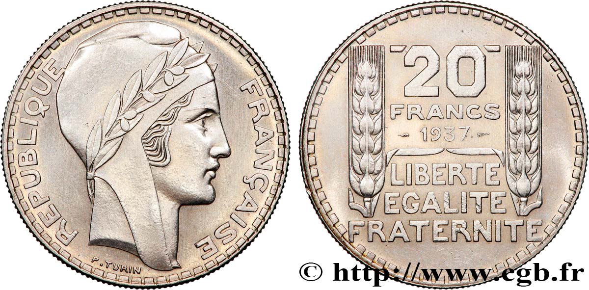 20 francs Turin 1937  F.400/8 VZ 