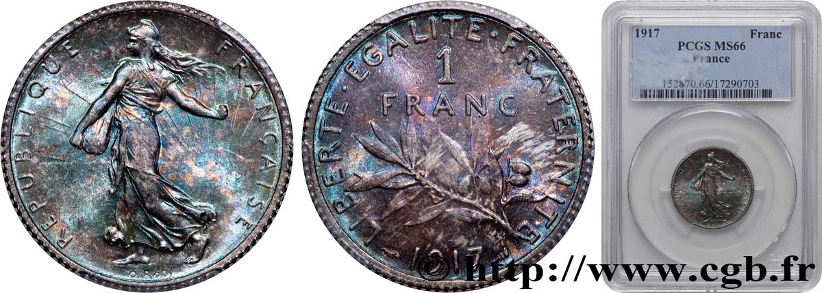 1 franc Semeuse 1917  F.217/23 FDC66 PCGS