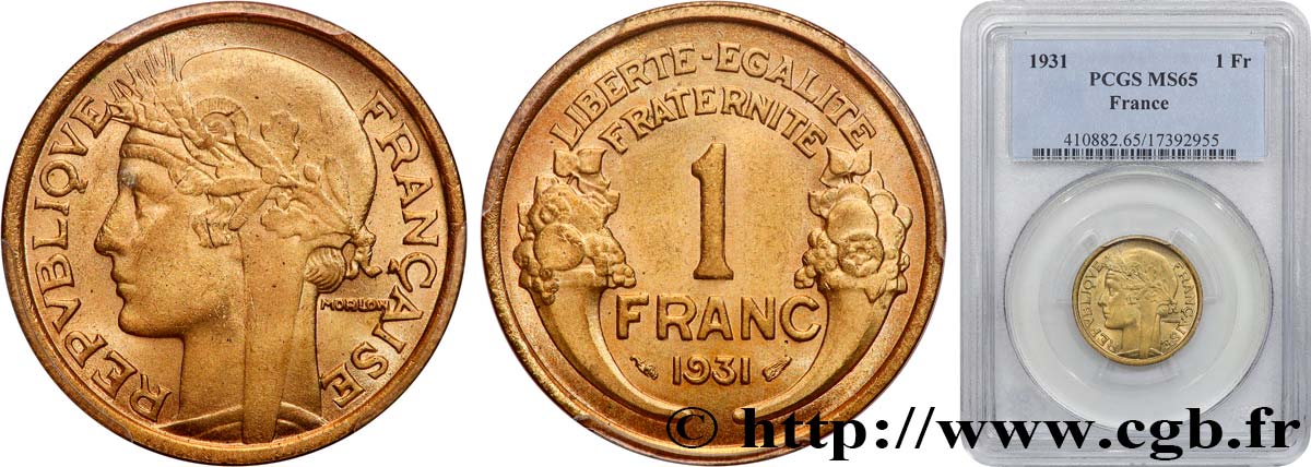 1 franc Morlon 1931 Paris F.219/2 FDC65 PCGS