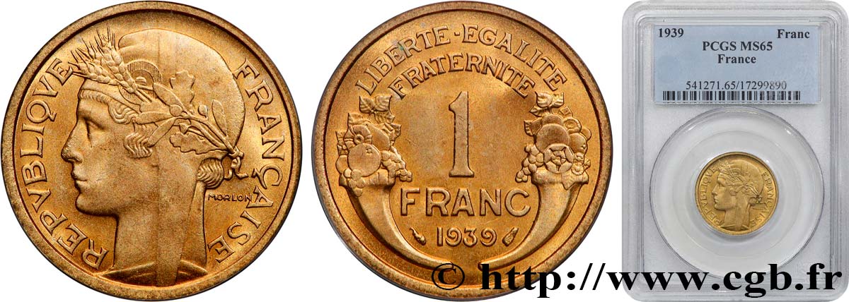 1 franc Morlon 1939 Paris F.219/10 FDC65 PCGS