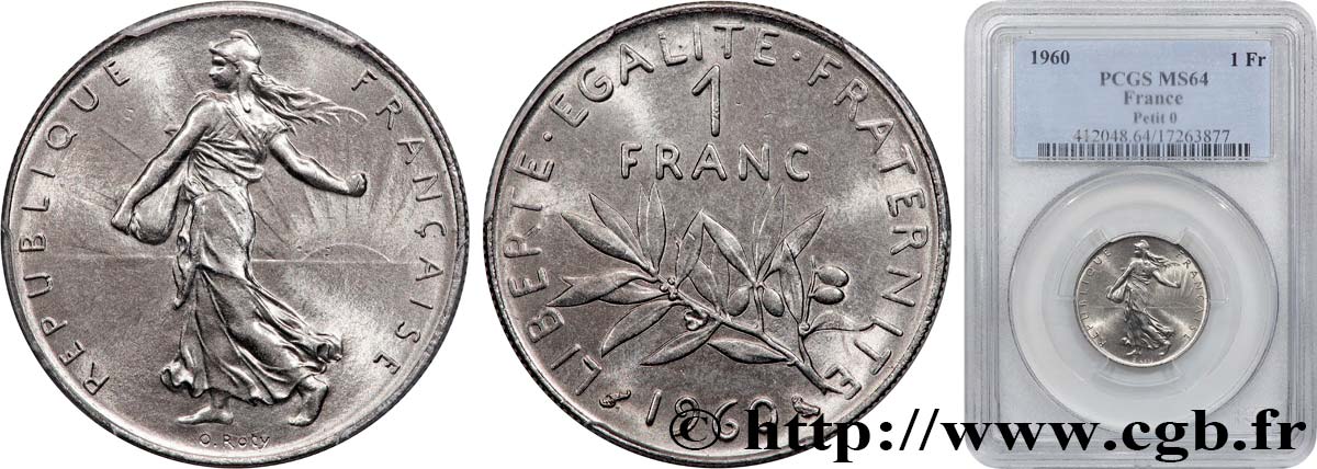 1 franc Semeuse, nickel 1960 Paris F.226/4 fST64 PCGS