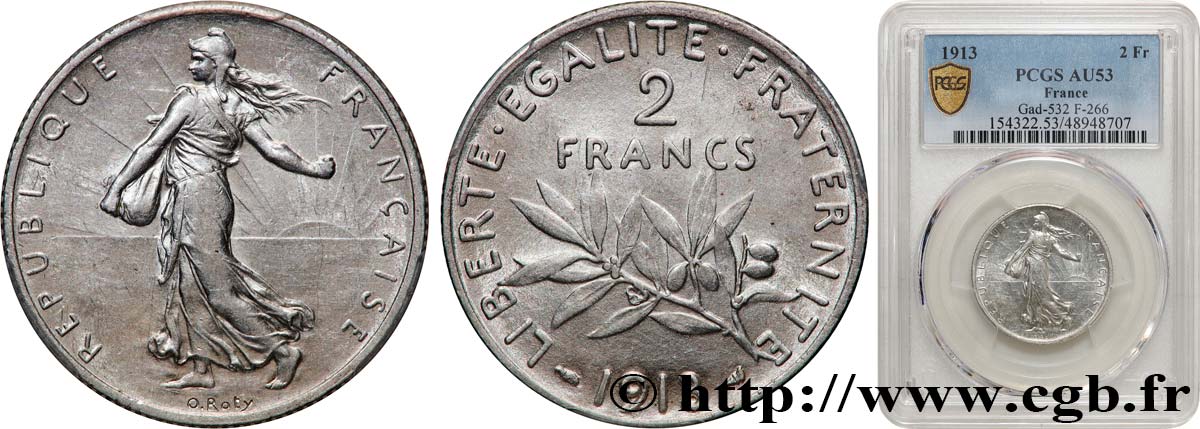 2 francs Semeuse 1913  F.266/14 BB53 PCGS