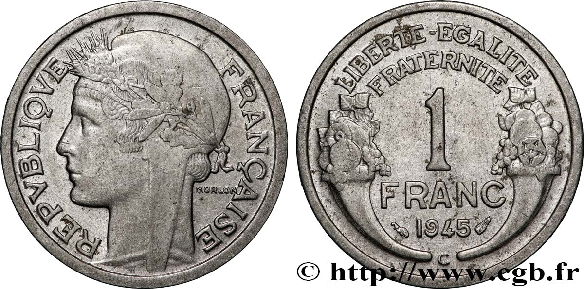 1 franc Morlon, légère 1945 Castelsarrasin F.221/8 BB 