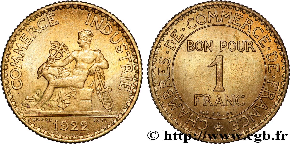 1 franc Chambres de Commerce 1922 Paris F.218/4 MS 