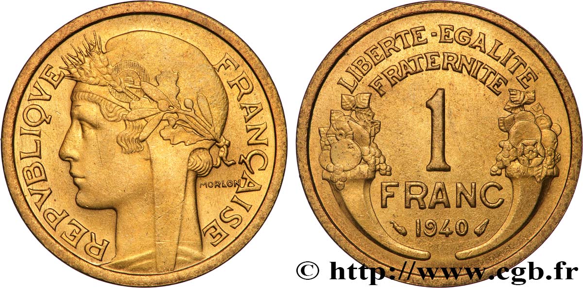 1 franc Morlon 1940 Paris F.219/11 MS63 