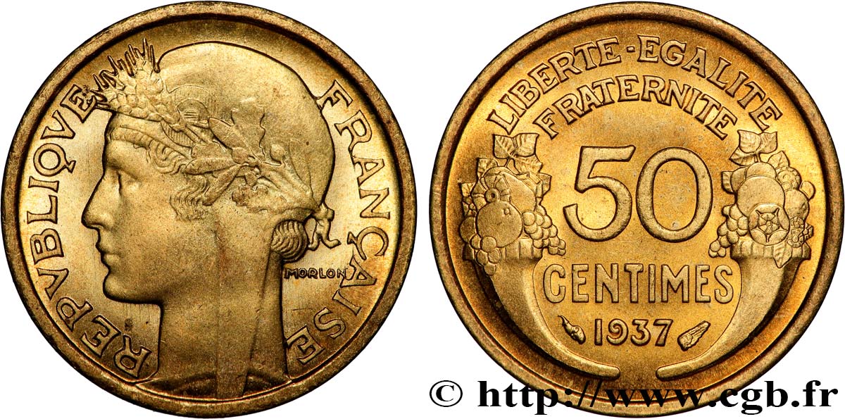 50 centimes Morlon 1937  F.192/13 MS65 