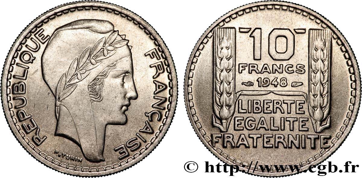 10 francs Turin, petite tête 1948  F.362/3 AU 