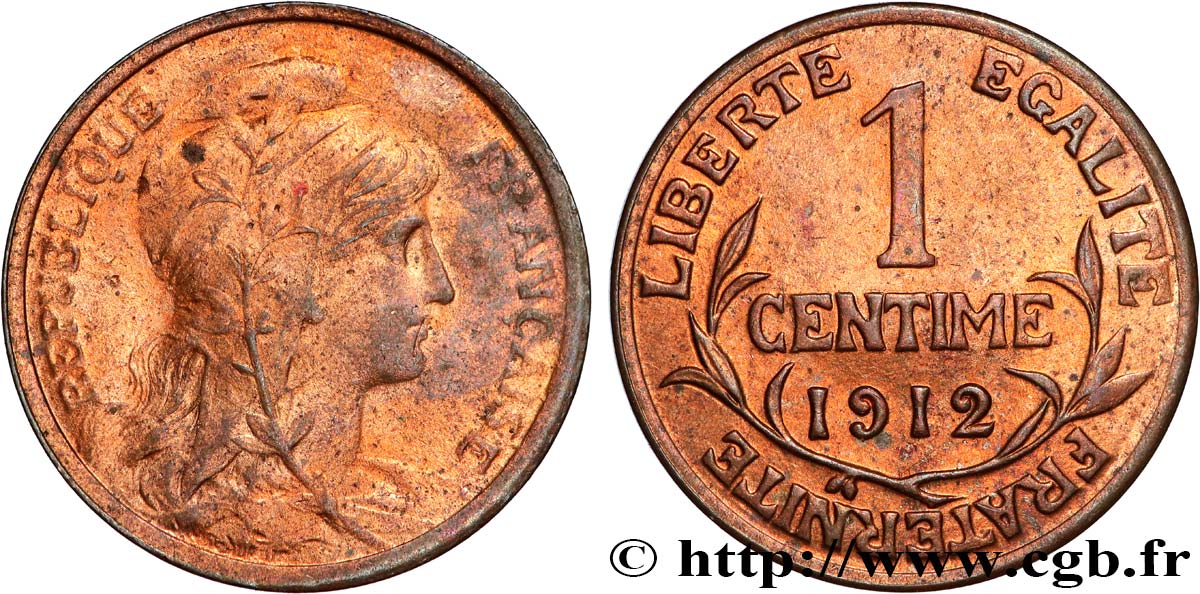 1 centime Daniel-Dupuis 1912  F.105/14 SPL60 