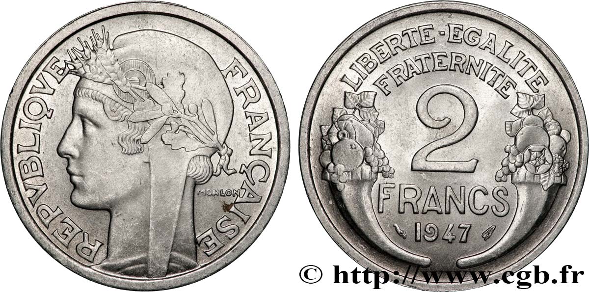 2 francs Morlon, aluminium 1947  F.269/10 AU 