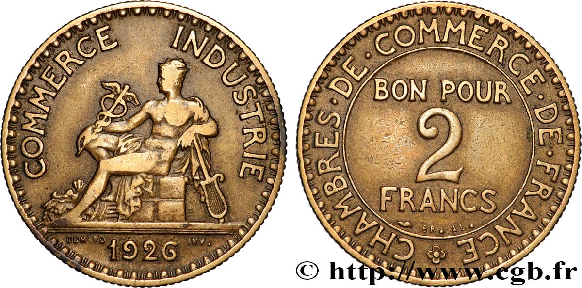 2 francs Chambres de Commerce 1926  F.267/8 B+ 