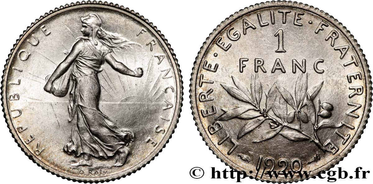 1 franc Semeuse 1920 Paris F.217/26 fST 