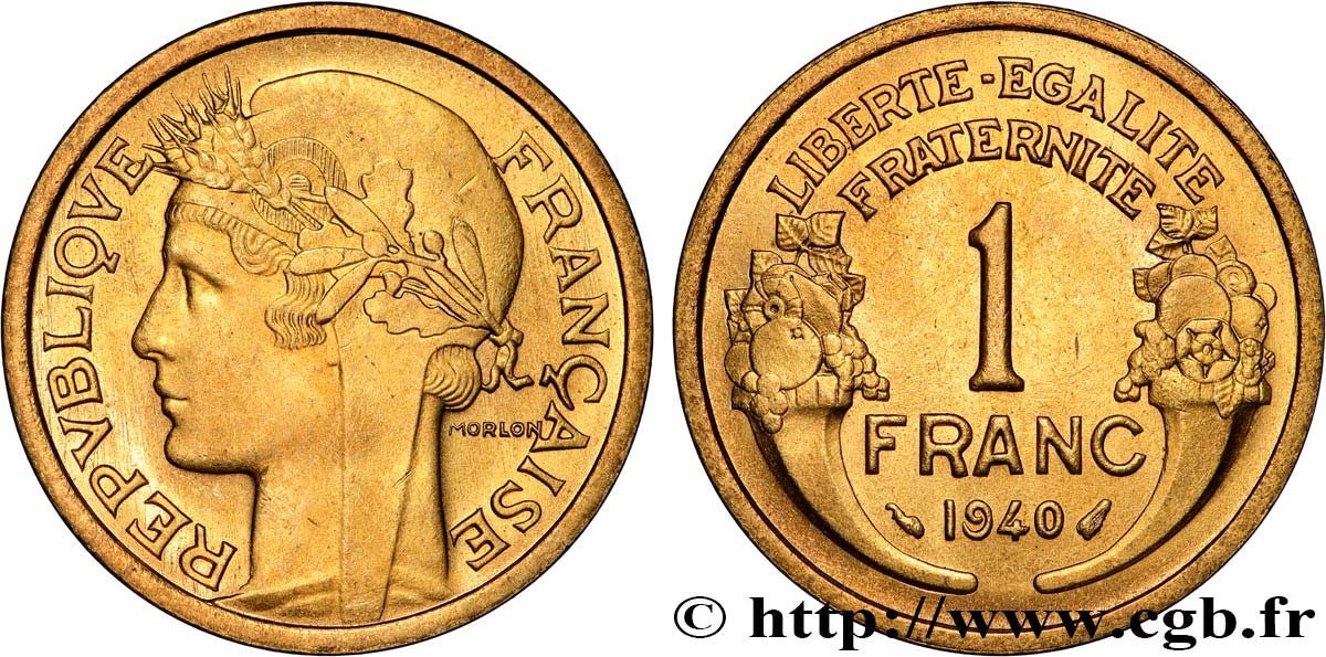 1 franc Morlon 1940 Paris F.219/11 MS63 