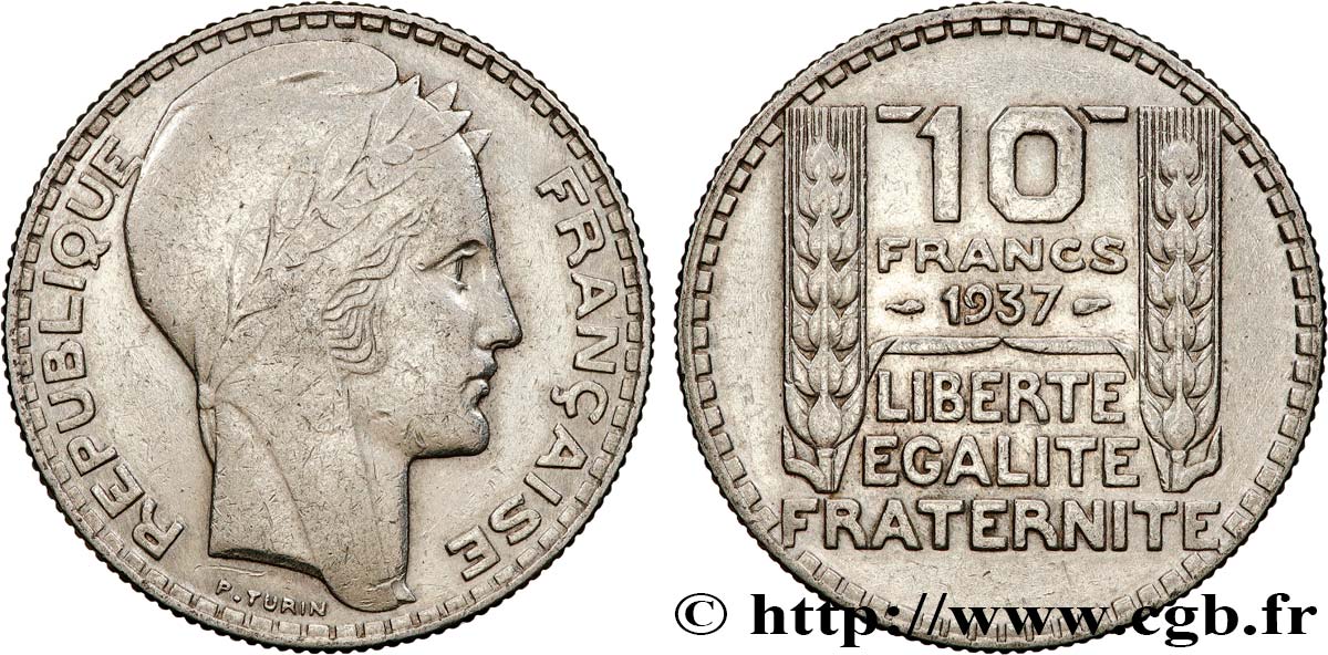 10 francs Turin 1937  F.360/8 TTB 