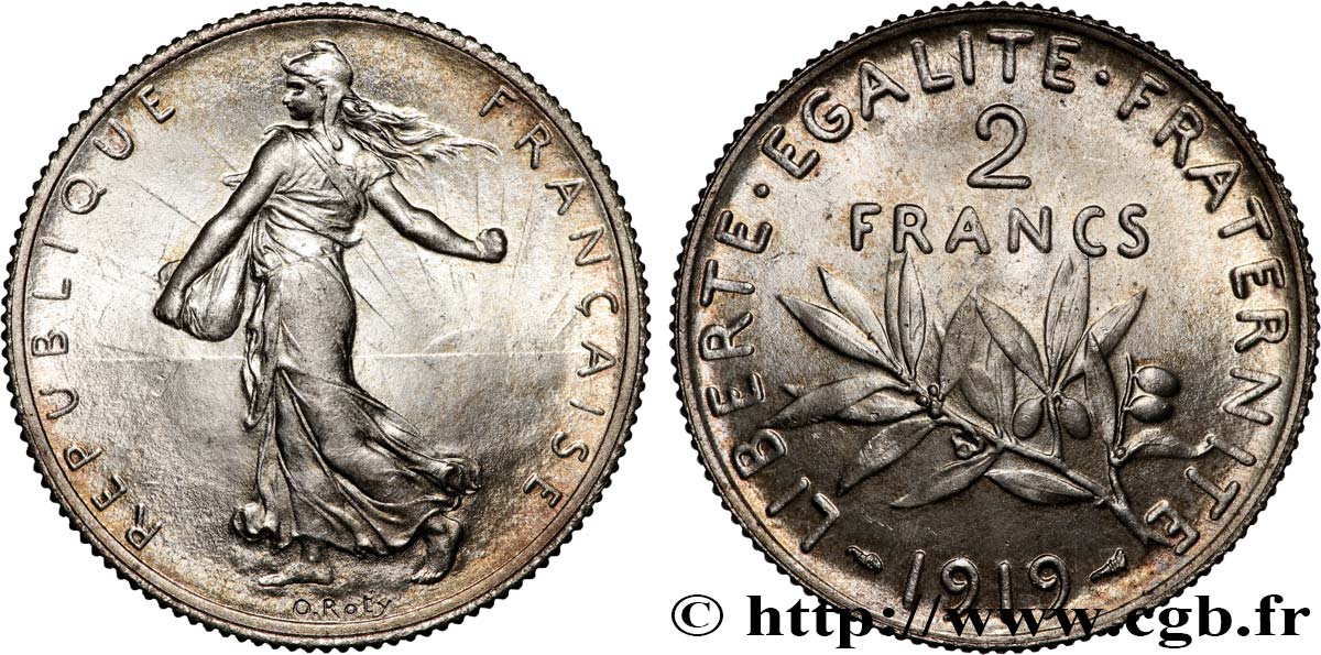 2 francs Semeuse 1919  F.266/21 VZ+ 