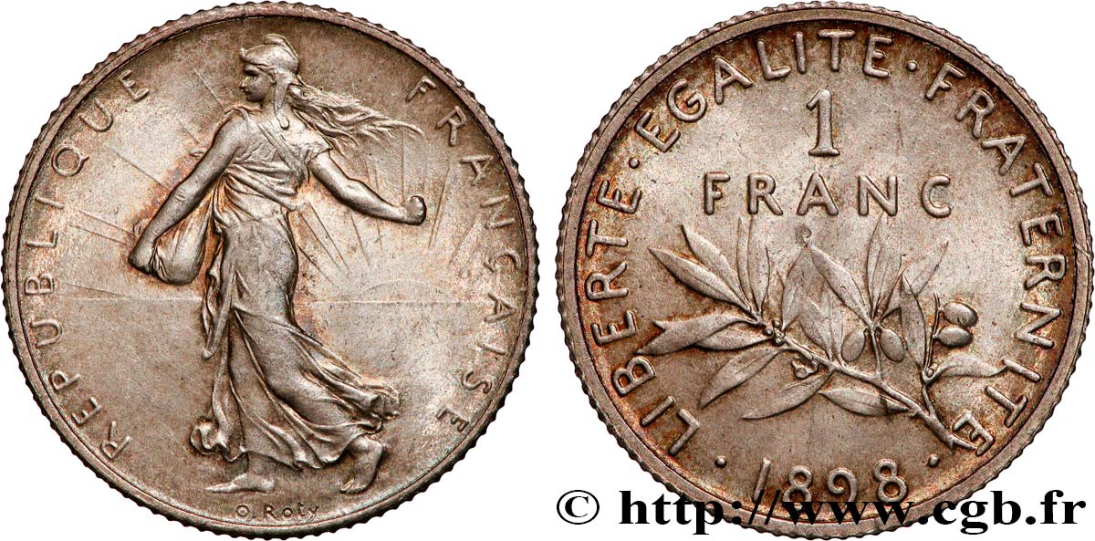 1 franc Semeuse 1898 Paris F.217/1 EBC+ 