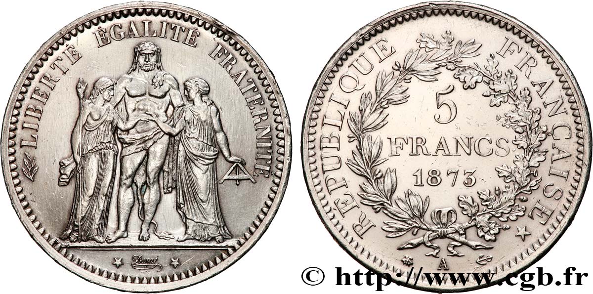 5 francs Hercule 1873 Paris F.334/9 MBC+ 