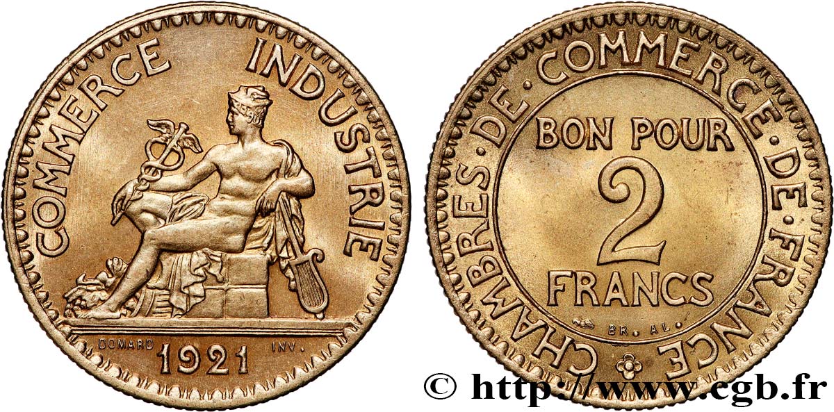 2 francs Chambres de Commerce 1921  F.267/3 ST66 