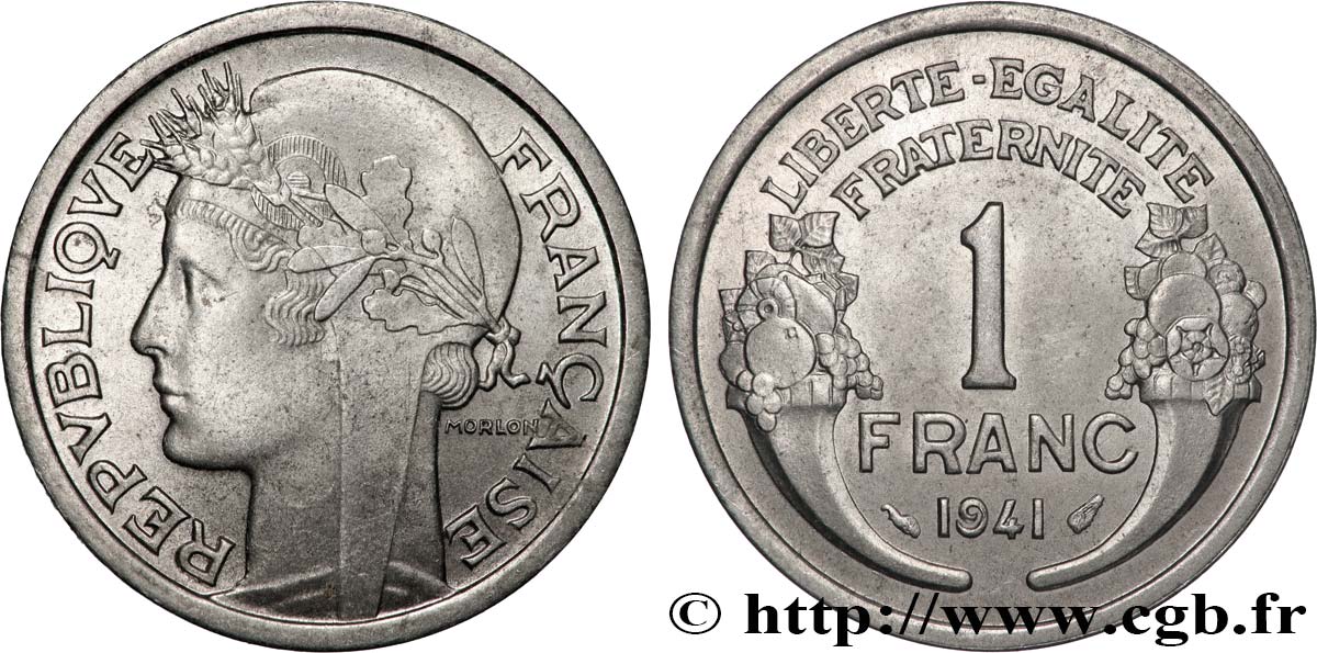 1 franc Morlon, lourde 1941 Paris F.220/2 EBC62 