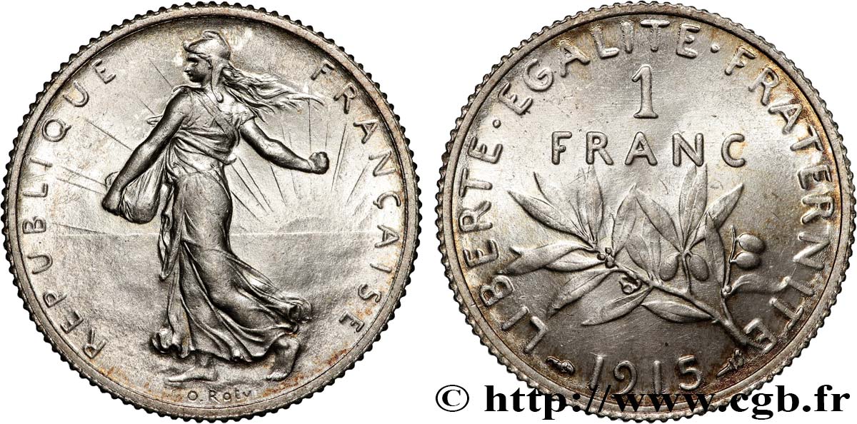 1 franc Semeuse 1915 Paris F.217/21 SUP+ 