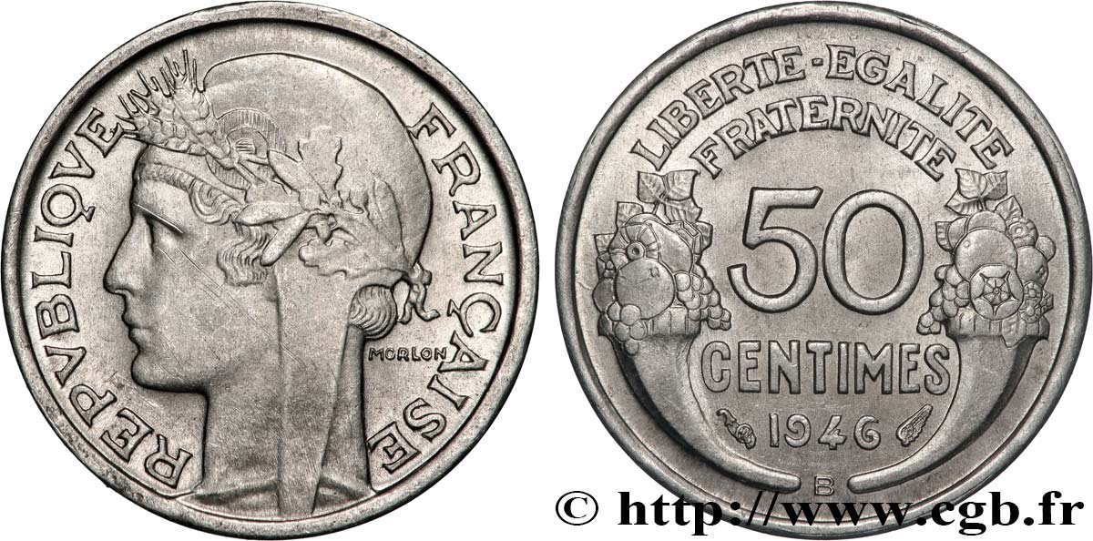 50 centimes Morlon, légère 1946 Beaumont-le-Roger F.194/9 SPL+ 