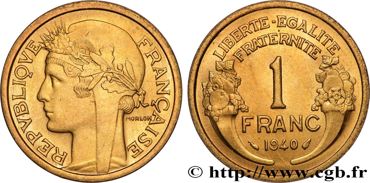 1 franc Morlon 1940 Paris F.219/11 MS63 