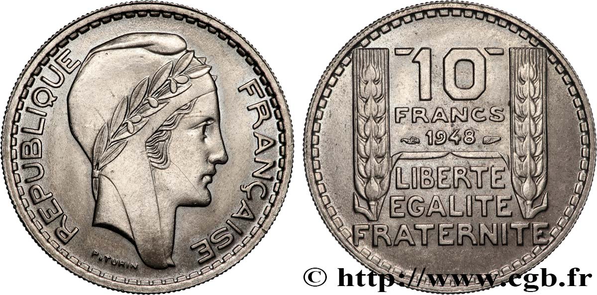 10 francs Turin, petite tête 1948  F.362/3 MS 