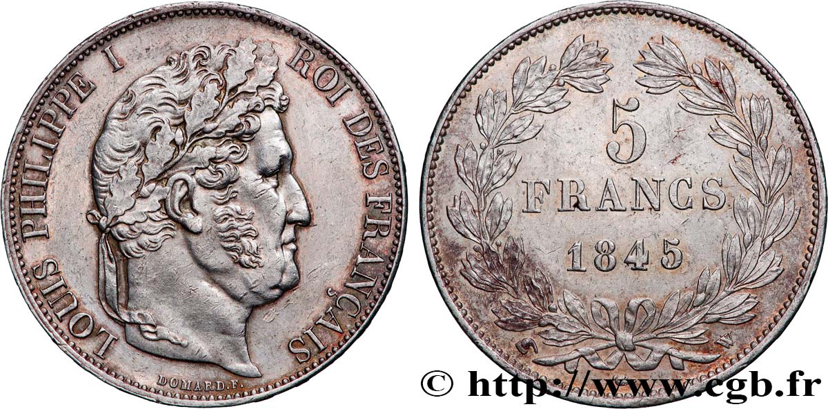 5 francs IIIe type Domard 1845 Lille F.325/9 MBC+ 