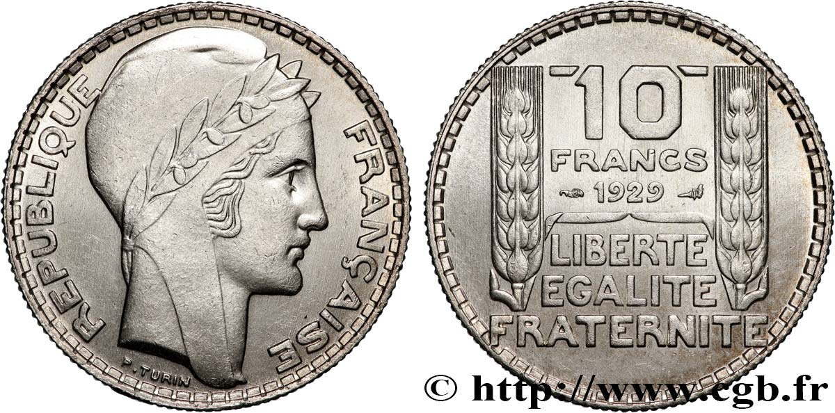 10 francs Turin 1929  F.360/2 MS64 