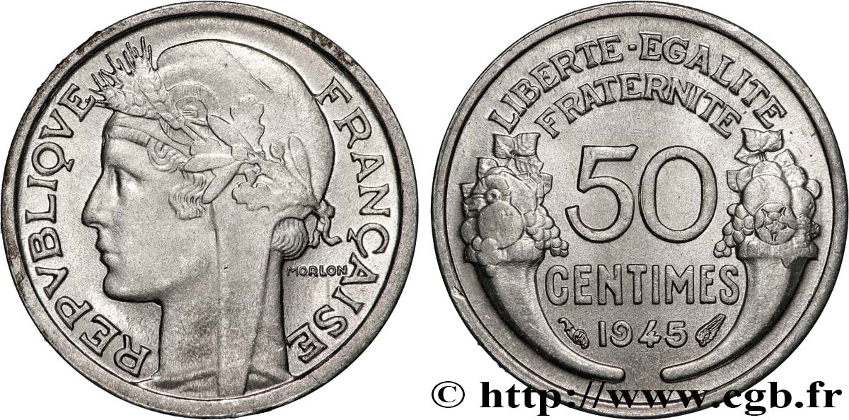 50 centimes Morlon, légère 1945  F.194/5 SC63 