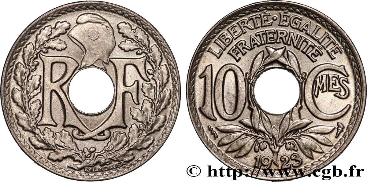 10 centimes Lindauer 1923 Poissy F.138/9 MS65 