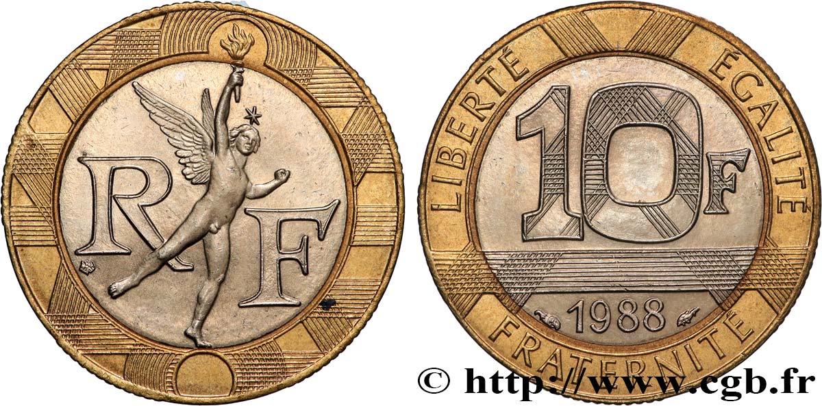 10 francs Génie de la Bastille 1988 Pessac F.375/2 AU 