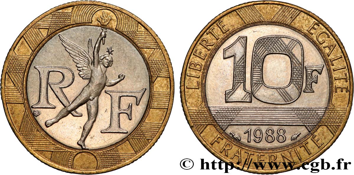 10 francs Génie de la Bastille 1988 Pessac F.375/2 AU 