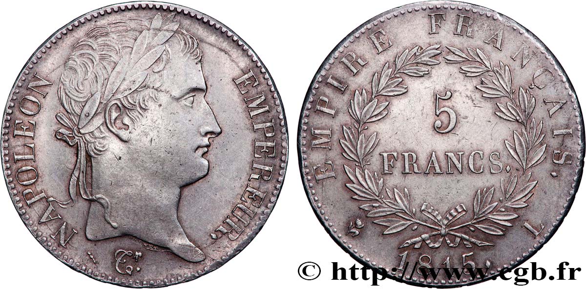 5 francs Napoléon Empereur, Cent-Jours 1815 Bayonne F.307A/5 AU 