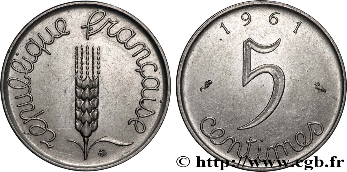 5 centimes Épi 1961  F.124/3 SPL 