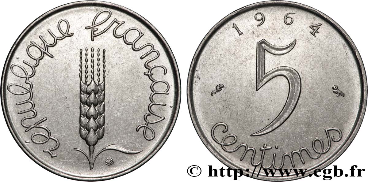 5 centimes Épi 1964  F.124/6 fVZ 