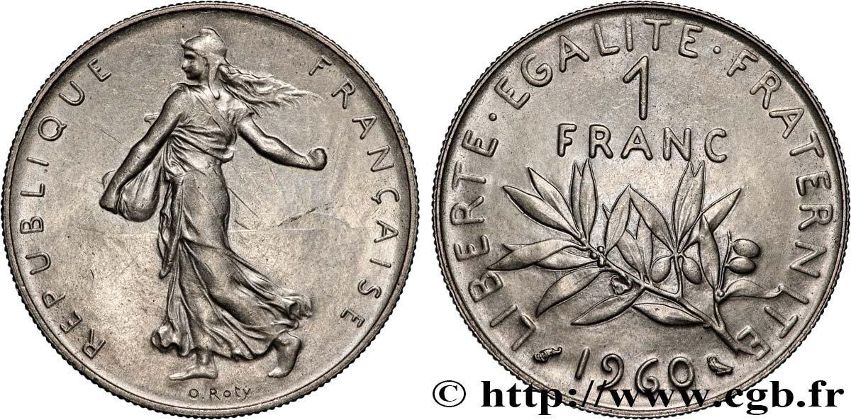 1 franc Semeuse, nickel 1960 Paris F.226/4 SUP+ 