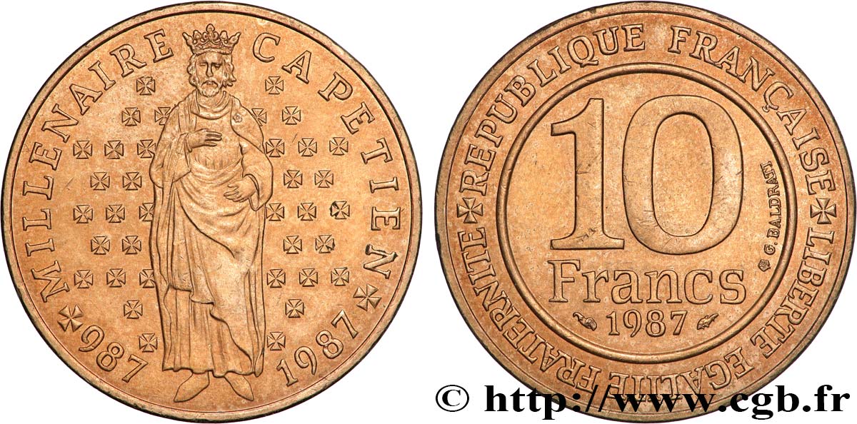 10 francs Millénaire Capétien 1987  F.371/2 VZ+ 