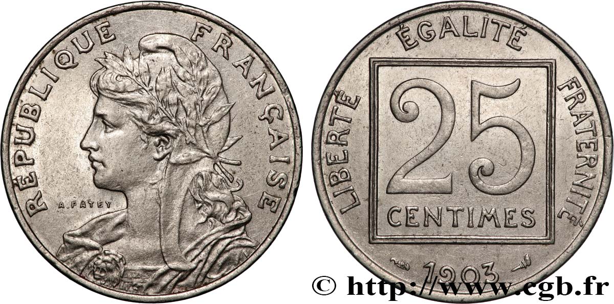 25 centimes Patey, 1er type 1903  F.168/3 q.SPL 