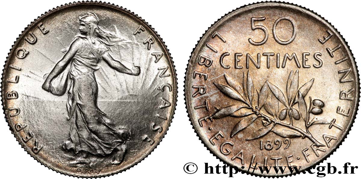50 centimes Semeuse 1899  F.190/5 SUP62 