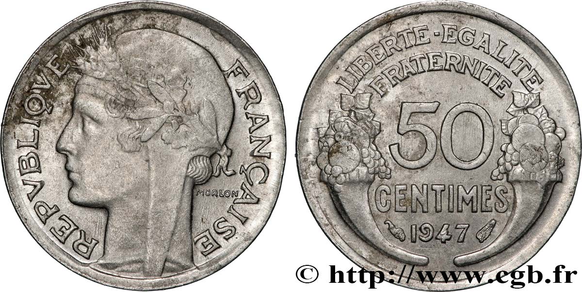 50 centimes Morlon, légère 1947  F.194/10 AU 