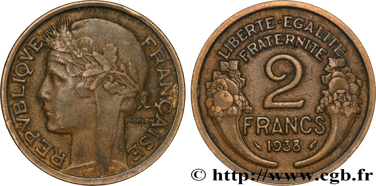 2 francs Morlon 1938  F.268/11 MBC+ 