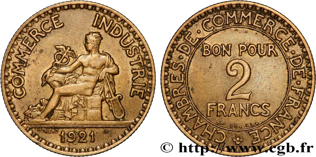 2 francs Chambres de Commerce 1921  F.267/3 VZ 