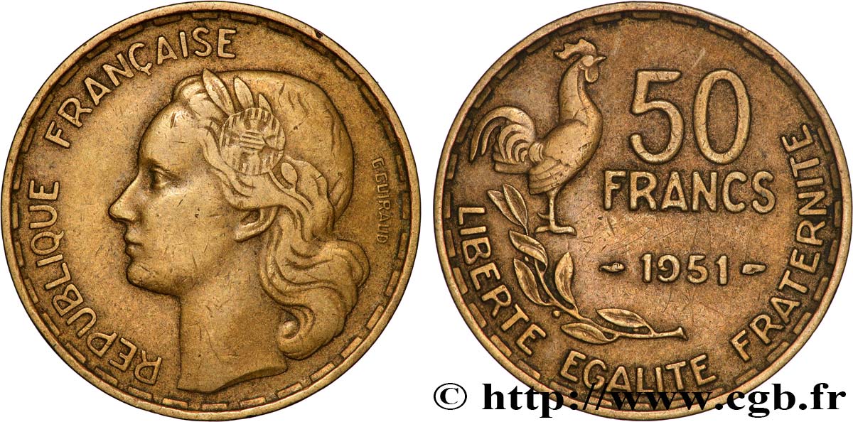 50 francs Guiraud 1951  F.425/5 MBC+ 