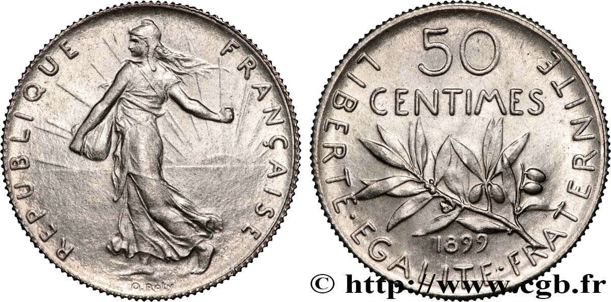 50 centimes Semeuse 1899  F.190/5 SPL+ 