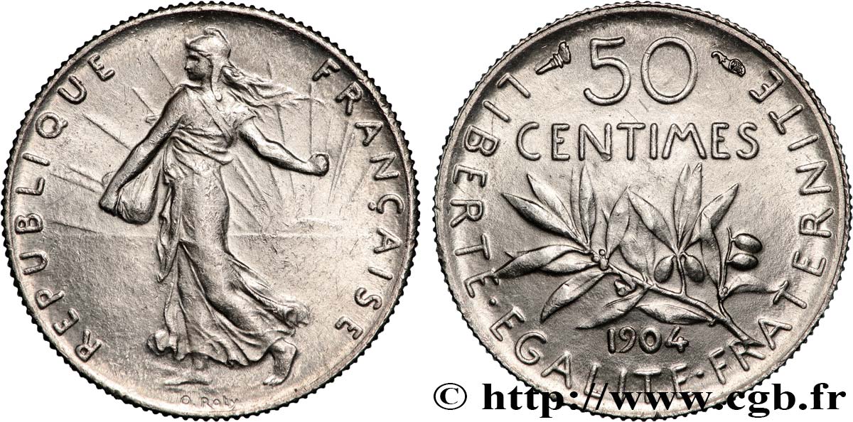 50 centimes Semeuse 1904  F.190/11 SUP 