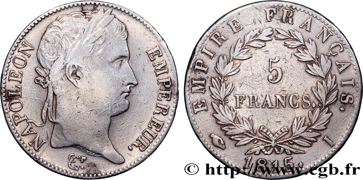 5 francs Napoléon Empereur, Cent-Jours 1815 Limoges F.307A/4 MB 