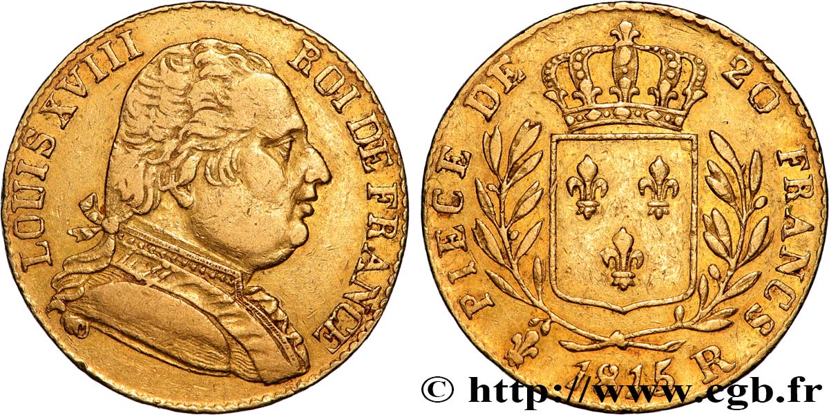 20 francs or Londres 1815 Londres F.518/1 S 