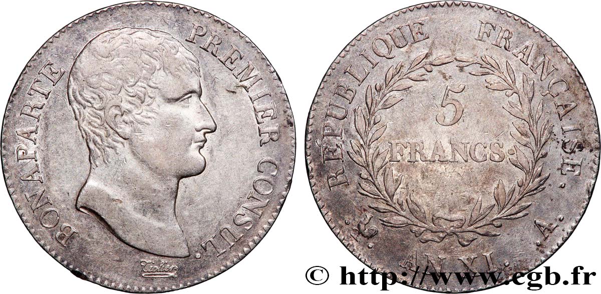 5 francs Bonaparte Premier Consul 1803 Paris F.301/1 BB 