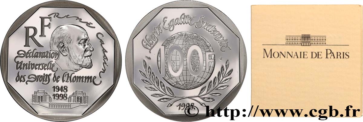 Belle Épreuve 100 francs - René Cassin 1998 Pessac F5.1676 1 ST 