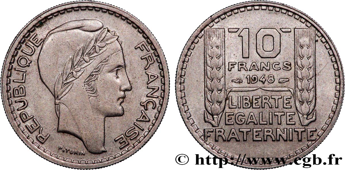 10 francs Turin, petite tête 1948  F.362/3 MS 